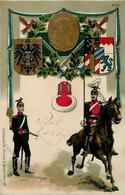 Regiment Ansbach (8800) Ulanen Prägedruck 1911 I-II (fleckig) - Regiments