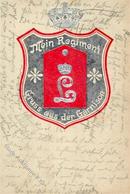 Regiment Darmstadt (6100) Nr. 115 Leib Garde Inf. Regt. 1. Grossherz. Hess.  Garnison Prägedruck II (fleckig) - Regiments