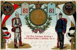 Regiment Frankfurt (6000) Nr. 81 Infanterie Regt. Prägedruck I-II - Regiments