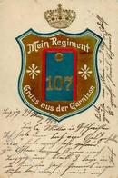 Regiment Leipzig (O7000) Nr. 107 Prinz Johann Inf. Regt. Prägedruck II (fleckig, Abgestoßen) - Regimenten