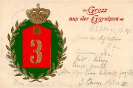 Regiment Lübben (O7550) Nr. 3 Garnision    Prägedruck I-II (fleckig) - Regimenten
