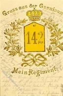 Regiment Neubreisach Nr. 142 7. Bad. Inf. Regt.  Prägedruck I-II (fleckig) - Regimenten