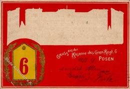 Regiment Posen (O6841) Nr. 6 Gren. Regt.    Prägedruck 1918 II (fleckig, Eckbug) - Regimente