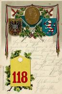 Regiment Worms (6520) Nr. 118 4. Grossherz. Hess. Infanterie Rgmt. Prägedruck I-II (Marke Entfernt) - Regimente