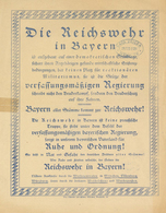 Zwischenkriegszeit Propaganda Die Reichswehr In Bayern Plakat Cxa. 23 X 29,5 Cm II (repariert) - History