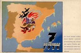 Propaganda WK II - BÜRGERKRIEG SPANIEN 1936 - Künstlerkarte 7.November 1936 I - Weltkrieg 1939-45