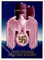 Propaganda WK II - ZWEI VÖLKER - EIN KAMPF PH Kl.3 - Sign. Gottfried Klein I - War 1939-45