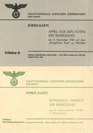 Propaganda WK II 2 Ehrenkarten München (8000) 1x Appell Vor Den Toten Der Bewegung Und 1x Befreiungsmarsch Der Bewegung  - Weltkrieg 1939-45