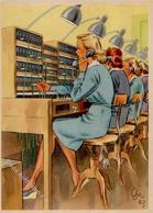 Propaganda WK II Frauen Schaffen Für Euch Die Fernsprechbeamtin Sign. Gagelmann Künstlerkarte I- Femmes - Weltkrieg 1939-45