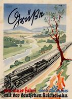 Propaganda WK II Reichsbahn Fahrt Ins Blaue Künstlerkarte I-II - Guerra 1939-45