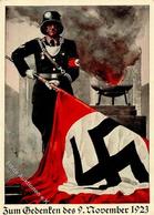 Propaganda WK II SS Zum Gedenken Des 9. November 1923 Sign. Friedmann, Hans Künstler-Karte I-II - Guerre 1939-45