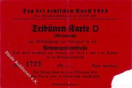 Propaganda WK II Tag Der Deutschen Kunst 1933 Eintrittskarte Festzug Prinzregentstraße I-II (Mittelbug) - Weltkrieg 1939-45