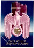 Propaganda WK II Zwei Völker Und Ein Kampf Sign. Klein, G. Künstlerkarte I-II - Guerre 1939-45