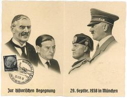 Hitler Mussolini Chamberlain U. Daladier WK II Klappkarte I-II - Weltkrieg 1939-45