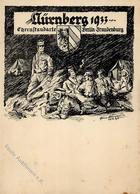 Reichsparteitag WK II Nürnberg (8500) 1933 Ehrenstandarte Berlin Brandenburg Künstler-Karte II (fleckig) - Guerra 1939-45