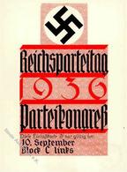 Reichsparteitag WK II Nürnberg (8500) 1936 Eintrittskarte Parteikongress 10. September I-II - War 1939-45