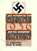 Reichsparteitag WK II Nürnberg (8500) 1936 Eintrittskarte Parteikongress 13. September I-II - Guerre 1939-45