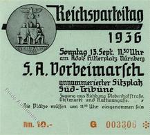 Reichsparteitag WK II Nürnberg (8500) 1936 Eintrittskarte SA Vorbeimarsch RS Werbung SS Das Schwarze Korps II (kleiner E - Guerre 1939-45
