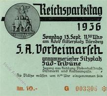 Reichsparteitag WK II Nürnberg (8500) 1936 Eintrittskarte SA Vorbeimarsch RS Werbung SS Das Schwarze Korps II (kleiner E - Weltkrieg 1939-45