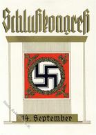 Reichsparteitag WK II Nürnberg (8500) 1936 Eintrittskarte Schlusskongress 14. September Klappkarte I-II - Guerre 1939-45