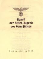 Reichsparteitag WK II Nürnberg (8500) 1937 Programm Appell Der HJ Vor Dem Führer II (Falz) - War 1939-45