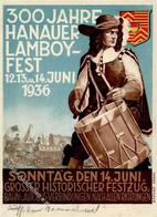 HANAU WK II - 300 Jahre Hanauer LAMBOY-FEST 1936 - Sign. Künstlerkarte Ecke Leicht Gestoßen I-II - Oorlog 1939-45