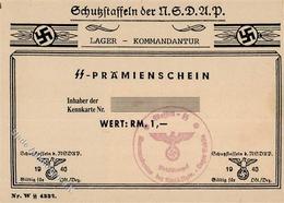 SS WK II Schutzstaffel Der NSDAP SS Prämienschein I-II - Guerre 1939-45