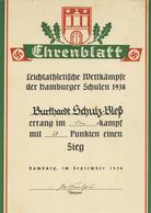 Urkunde WK II Ehrenblatt Leichtathletik I-II - Weltkrieg 1939-45