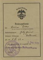 WK II Dokumente Reichsnährstabd Beitragskarte I-II - Guerre 1939-45