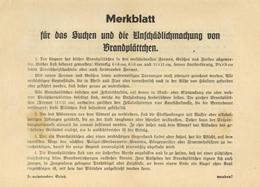 WK II Flugblatt Merkblatt Für Das Suchen Und Die Unschädlichmachung Von Brandplättchen II (Falz, Fleckig) - Weltkrieg 1939-45