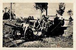 WK II Soldaten Geschütz Foto-Karte I-II - War 1939-45