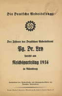 Buch WK II Heft Die Deutsche Arbeitsfront Dr. Ley Spricht Am Reichsparteitag Nürnberg (8500) 1934 Sonderdruck 16 Seiten - War 1939-45