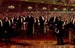 Judaika - 2.ZIONISTEN-KONGRESS BASEL 1898 - USA-Erinnerungskarte 1910 I-II Judaisme - Jewish