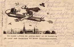 Judaika - KOHN - Die Neueste Luftreise D. Kleinen Cohn V.d. Ausstellung St.Louis Nach Deutschland , Ecke Gestoßen II Exp - Judaika