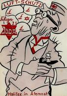 Judaika Antisemitismus JUDA Bunkerluft In England Folge 21, Zutiefst Antijüdische Karikatur Aus Einer Serie Von 88 Postk - Judaisme