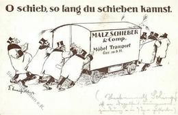 Judaika Max Schieber Möbeltransport Sign. Kneiss, E. Künstlerkarte I-II Judaisme - Judaisme