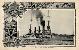 Marineschiffspoststempel SMS Prinz Adalbert Dampfer Bahiha Kais. Deutsche Marine Schiffspost No. 140 23.4.15 I-II - Onderzeeboten