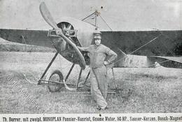 Flugzeug Vor 1945 Borrer, Th. Mit Zweipl. Monoplan Ponnier Hanriot I-II (fleckig) Aviation - Andere & Zonder Classificatie