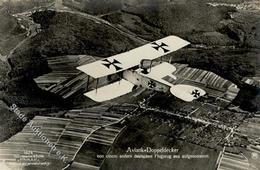 Sanke, Flugzeug Nr. 1024 Aviatik Doppeldecker Foto AK I-II Aviation - Guerre 1914-18