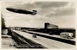 FRANKFURT/Main - FLUGHAFEN RHEIN-MAIN Mit Reichsautobahn Und Luftschiff HINDENBURG - Als Zeppelinkarte OLYMPIAFAHRt 1936 - War 1914-18