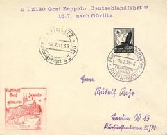 Zeppelinpost WK II LZ 130 Graf Zeppelin Deutschlandfahrt 16.7.39 Nach Görlitz I-II Dirigeable Dirigeable - Aeronaves