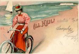 Fahrrad All Heil  Lithographie 1898 I-II Cycles - Trenes
