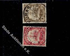 Kolonien Deutsch-Südwestafrika 2 Briefmarken 1x 10 Pf 13.9.05 (Mi.12) Mit Stpl. KDFP Nr. 4 Und 1x 3 Pf 11.11.05 (Mi. 11) - Africa