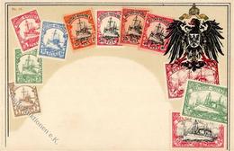 Kolonien Deutsch Ostafrika AK Mit 11 Aufgedruckten Briefmarken  I-II Colonies - Africa