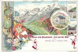 Berghütte Schwarzenberg Hütte Lithographie 1899 I-II Cabane - Märchen, Sagen & Legenden