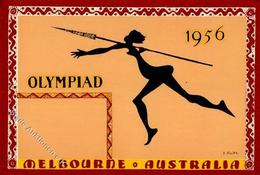 Olympiade Melbourne Australien Sign. Rajko, J.  Künstlerkarte I-II - Olympische Spelen