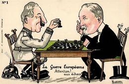 Schach La Guerre Europeenne Künstlerkarte I-II - Ajedrez