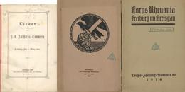 Studentika Corps Rhenania Freiburg (7800) Lot Mit 10 Büchern/Heften 1885 - 1917 II (fleckig) - Ohne Zuordnung