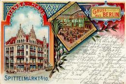 Berlin Mitte (1000) Gasthaus Hansahaus Cafe Zuntz Spittelmarkt 8-10 Lithographie 1899 I-II - Camerun