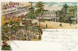 Wannsee (1000) Gasthaus Wannsee Otto Rehmer  Lithographie 1900 I-II (Ecken Abgestoßen) - Cameroon